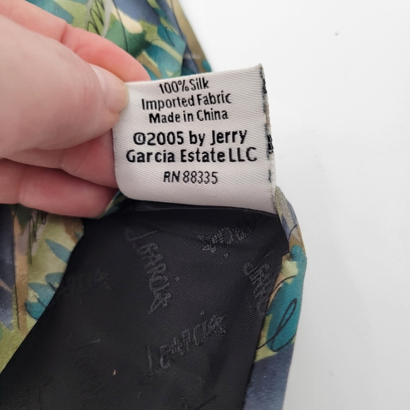 Jerry Garcia Oak Tree Limited edition Silk Tie Collection 40 Green & Gray - Picture 6 of 7
